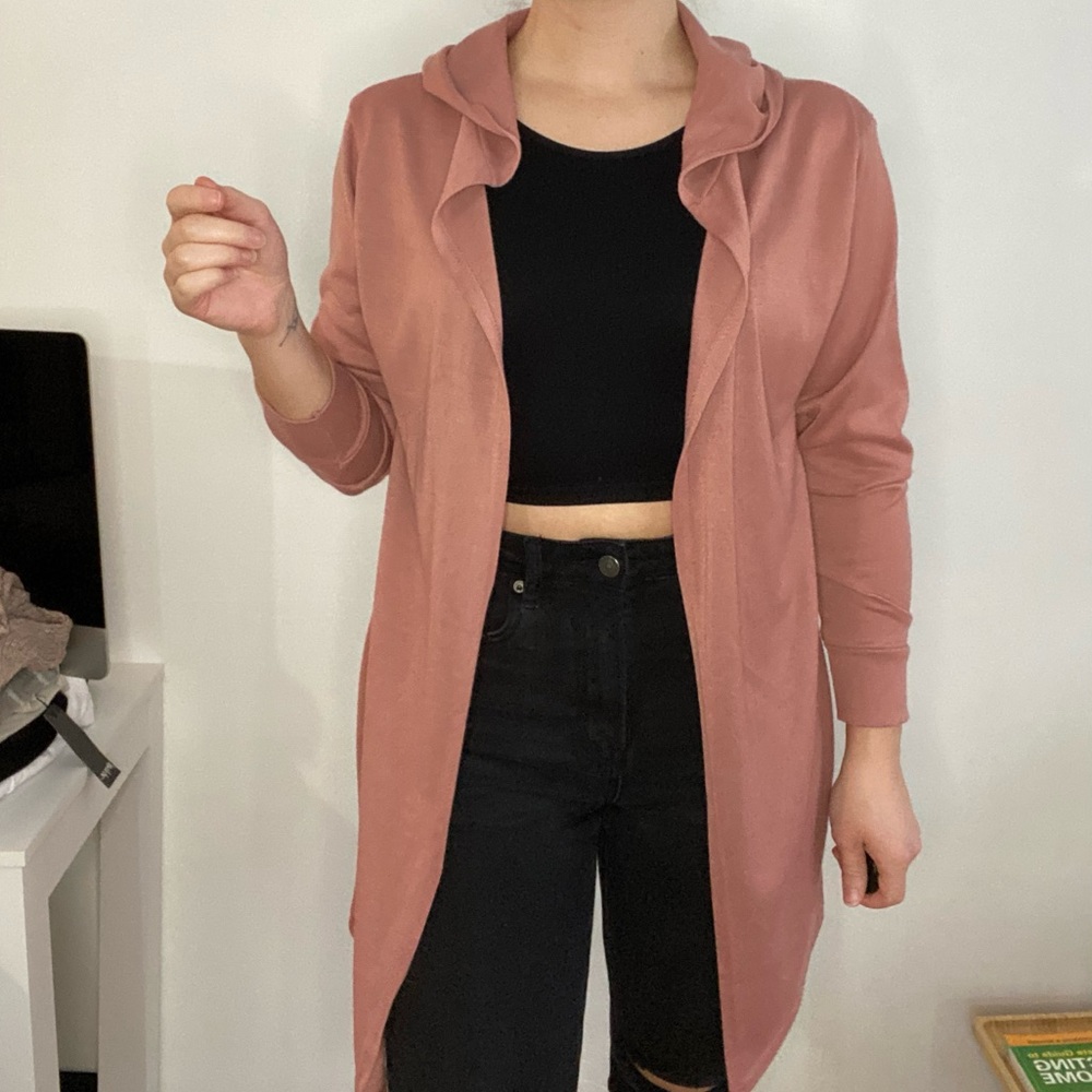 Long Hooded Lounge Cardigan Hoodie